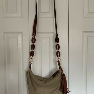 NWT Clarks Esmera Shine Natural Crossbody Bag